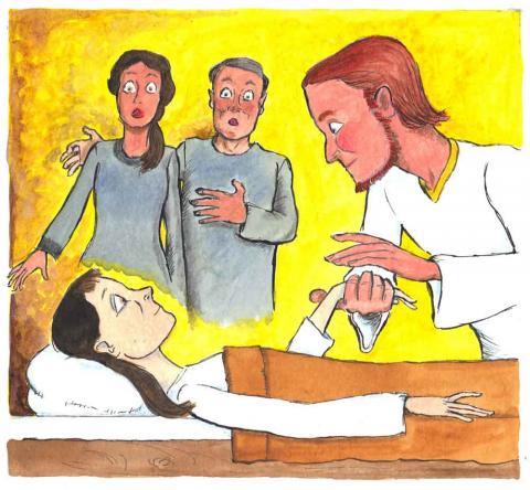 Jesus macht ein kleines Mädchen gesund