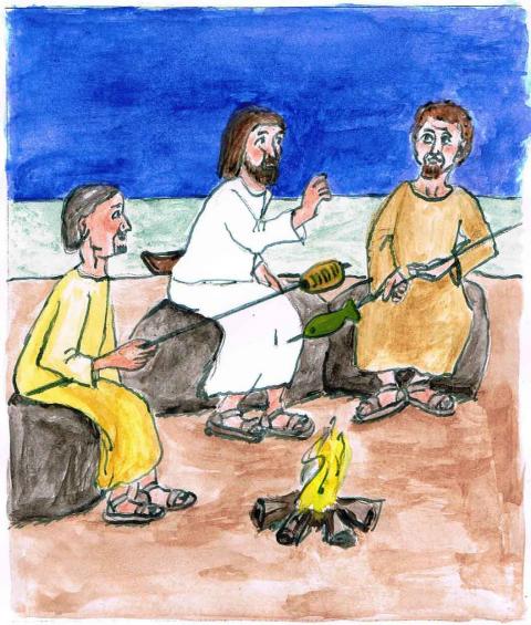 Jesus hat mit Petrus ein wichtiges Gespräch
